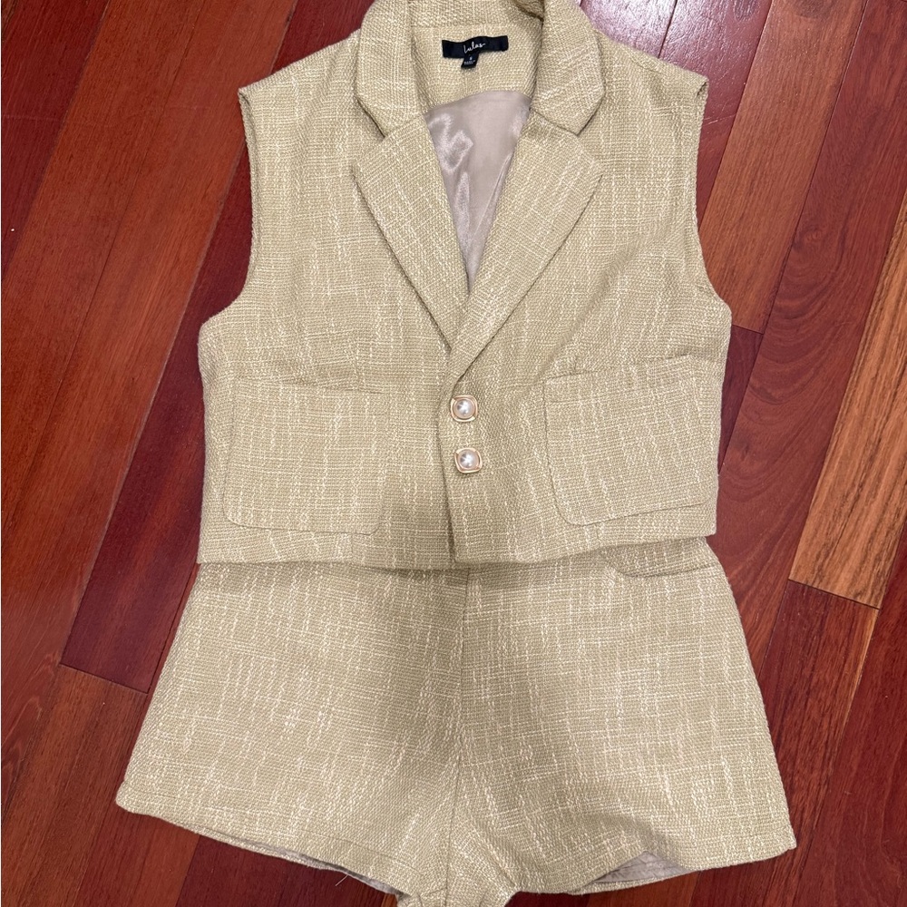 Green Vest and Shorts Set